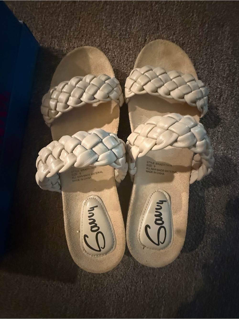 Savvy White Braided Slide Sandals - Brand New never worn